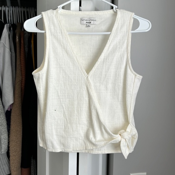 Madewell Neutral Texture & Thread Tank Top, has sharpie mark - Picture 1 of 8